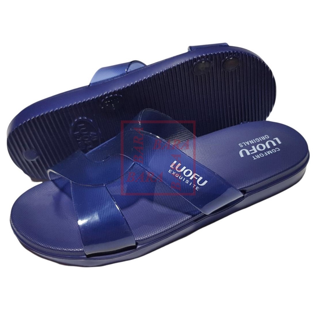 Luofu Sandal Kokop Transparant Wanita Silang Tengah E7190Bt-Bw (Y1)