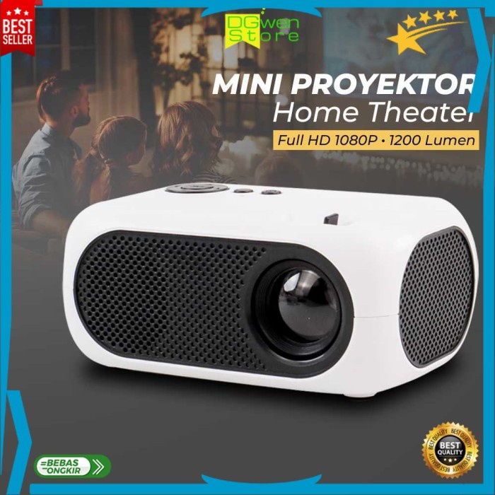 PROYEKTOR MINI LCD FULL HD 1080P 1200 LUMENS HOME THEATER - M24