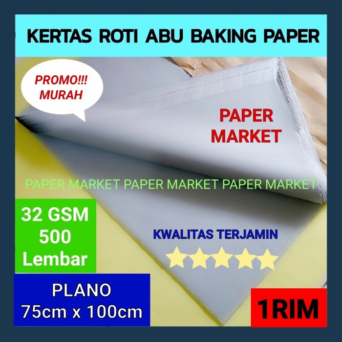 

[Baru] Kertas Roti 75X100 / Baking Paper Abu - 1Rim Limited