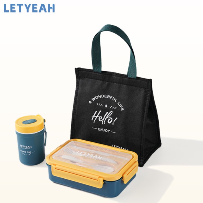 LETYEAH KOTAK MAKAN SET LUNCH BOX 1000ML+330ML MANGKOK SUP PORTABLE