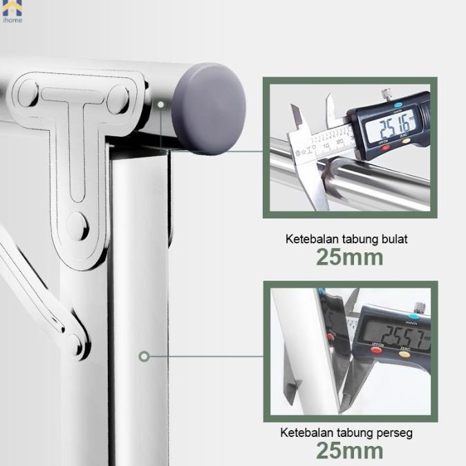 Jemuran Baju Lipat Tempat Stainless Gantungan Baju Rak Jemuran Lipat