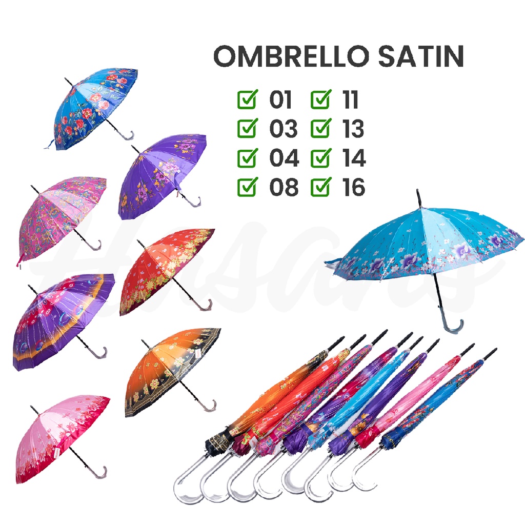 Payung Satin / Payung Saten / Payung Hujan Jumbo / Payung Motif / Ombrello Satin