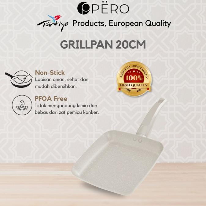 Pero Grill Pan 20cm / Wajan Panggang Anti Lengket Granite