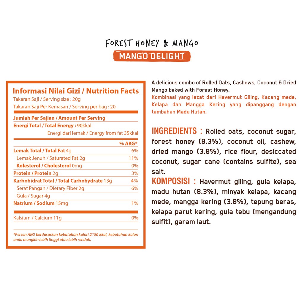 

Granola Creations - Honey & Mango 1000G