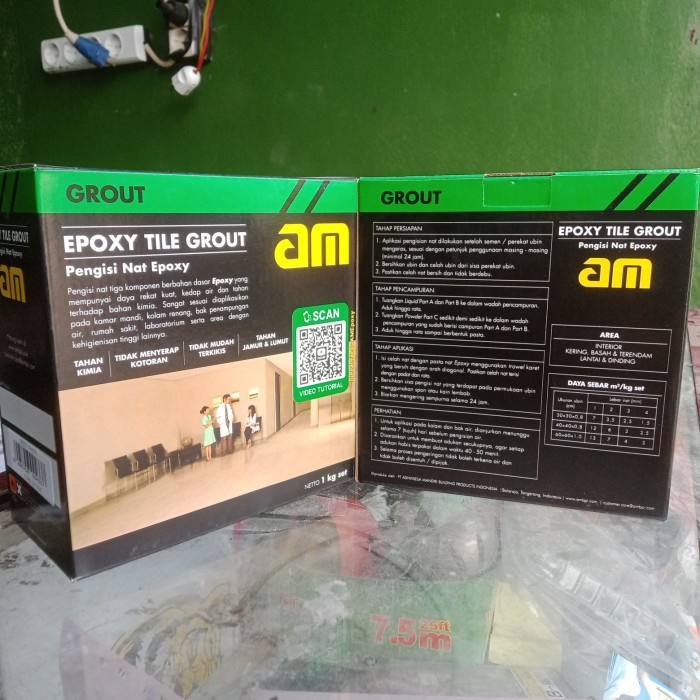 Terbaru Am55 Epoxy Tile Grout Pengisi Nat Epoxy Warna White Promo Terlaris