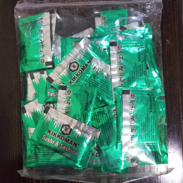 

Kikkoman Sachet Sushi Sashi Shoyu Soy Sauce 3Ml Isi 100Pcs