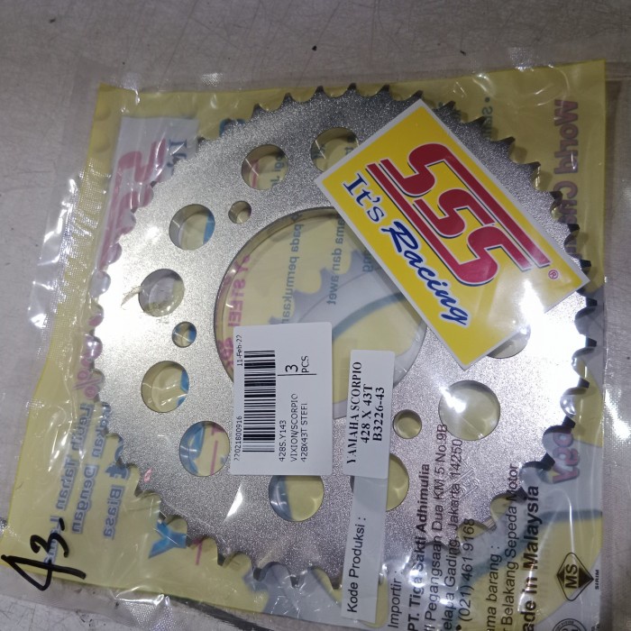 Gear Belakang Vixion Sss 428-41. 42. 43. 44. 45. Gear Sss Vixion 428.
