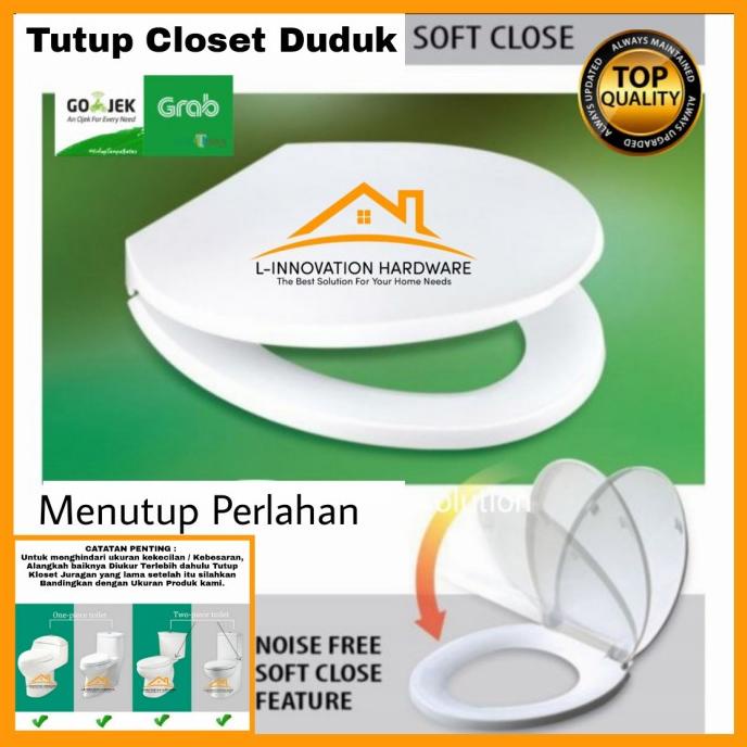 Tutup Closet Duduk Soft Close Toilet Seat Cover Kloset Universal