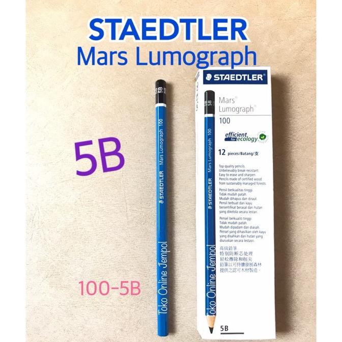

ATK0715ST biru 5B Mars Lumograph 100-5B 104057 Pensil Staedtler Sketch
