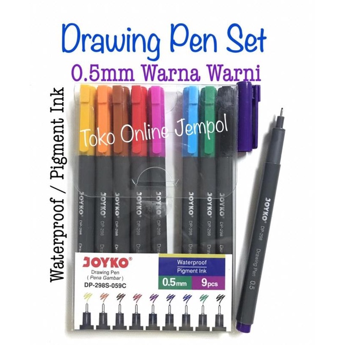 

0.5 Drawing Pen Set Color JOYKO isi 9 DP-298S-059C pen fine ATK1131JY