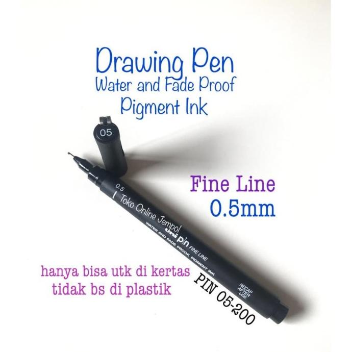 

UNI 0.5 Fine Line Drawing Pen 915387 PIN 05-200 Black Pulpen ATK0931UN