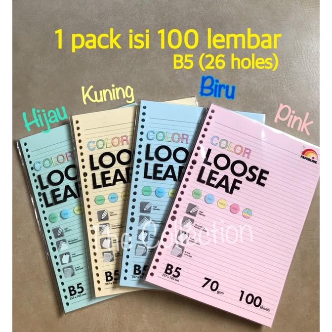 

ATK0599PL isi 100 lembar B5 Colour Kertas File Isi Ulang Paperline 26