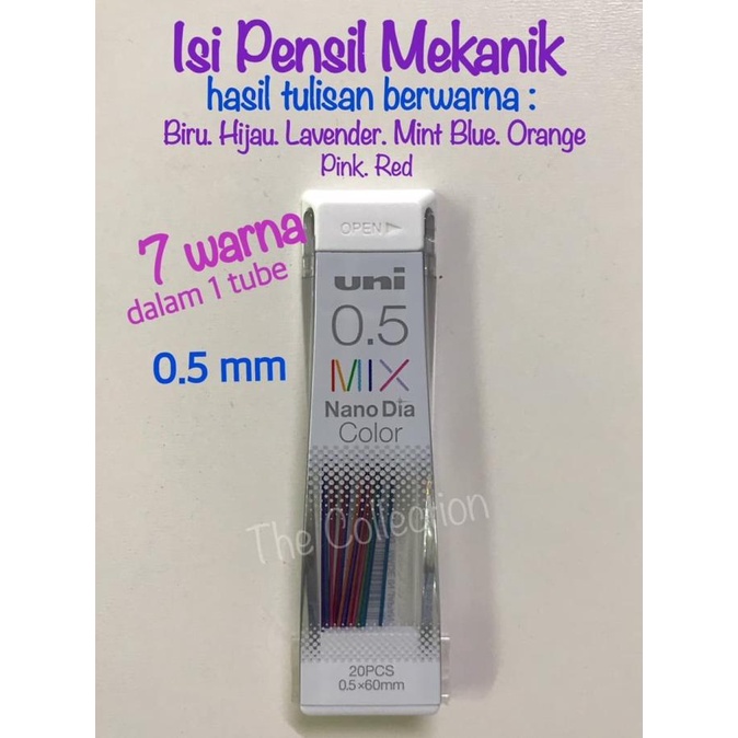 

ATK0566UN 7 warna mix JAPAN 0.5mm isi pensil mekanik 202NDC mechanical