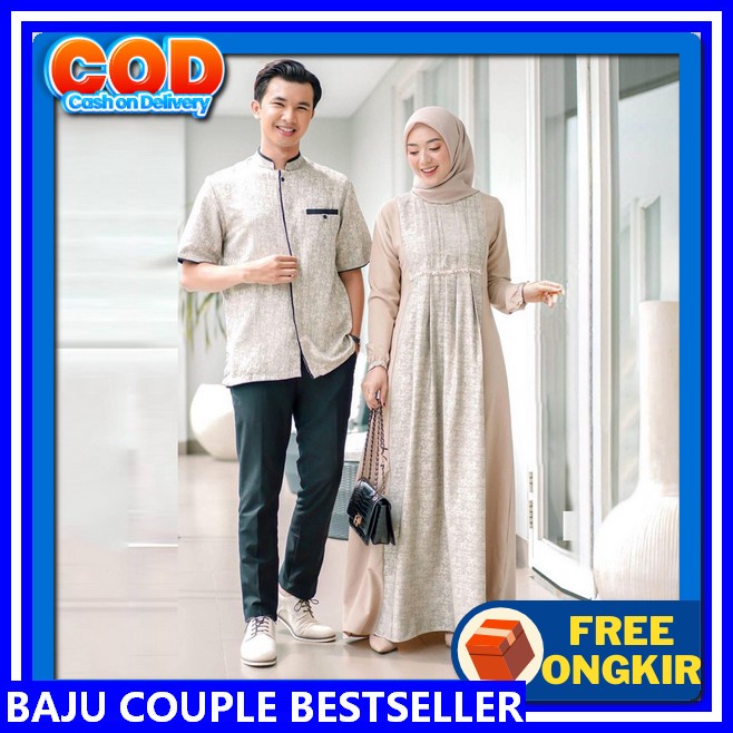 Gamis Couple Suami Istri 2024 Sarimbit Terbaru 2024 Ayah Viral Baju Kapelan Syari Lebaran Elegan Gam
