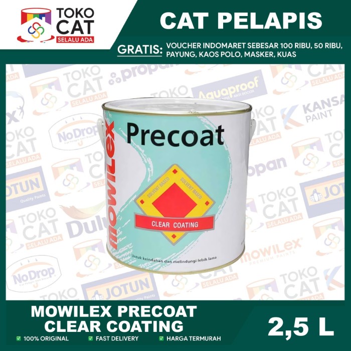 Cat Mowilex Precoat Clear Coating 2,5 Liter Galon // Cat Finish Tembok //Cat Tembok Clear Coating