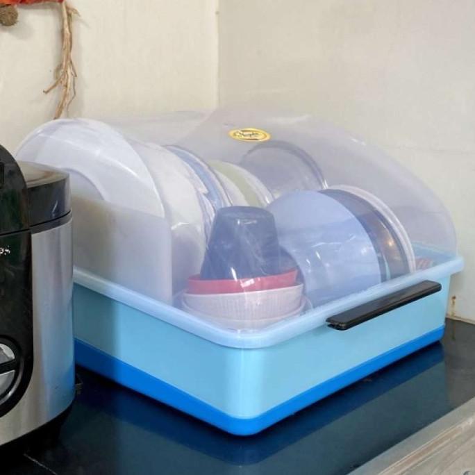 NAGATA RAK PIRING TUTUP PLASTIK 509 DISH DRAINER PINK BIRU HIJAU