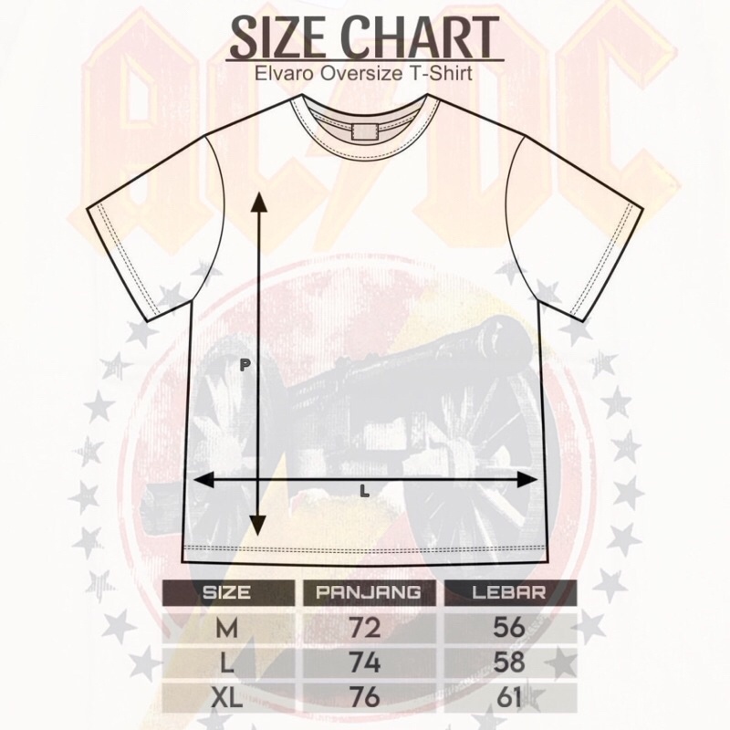Baju Kaos Band Pull&Bear Oversize Acdc - T Shirt Band Vintage Ac/Dc Oversize Pria Wanita