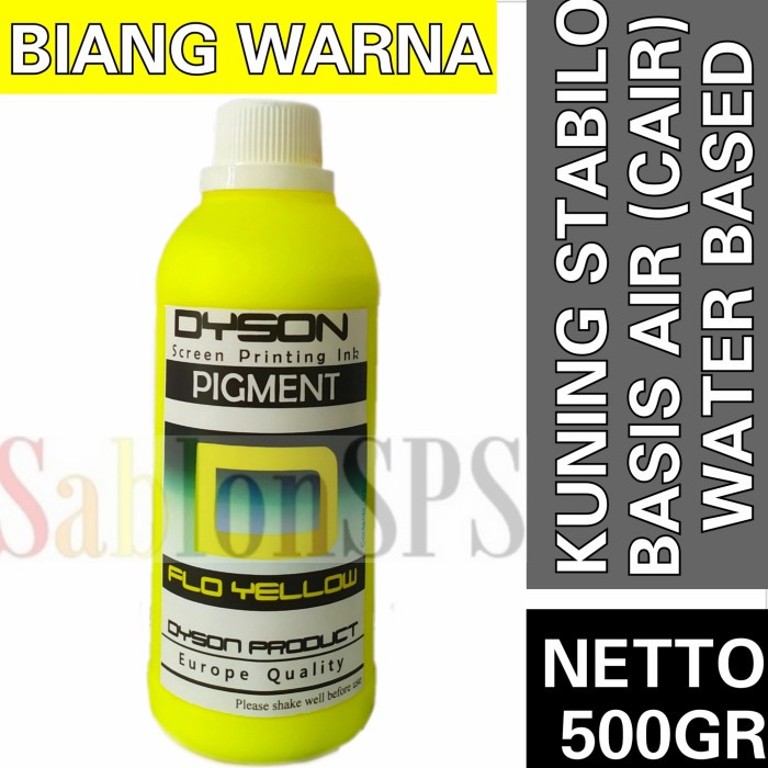 

Biang Warna Sablon Flo Yellow 500Gr Dyson Pigmen Sablon