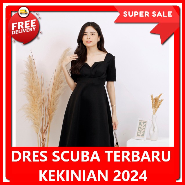 Dres Pesta Mewah Elegan Kondangan Longdres Remaja Simple Drea Scoba Wnita Immport Premium Dress Kore