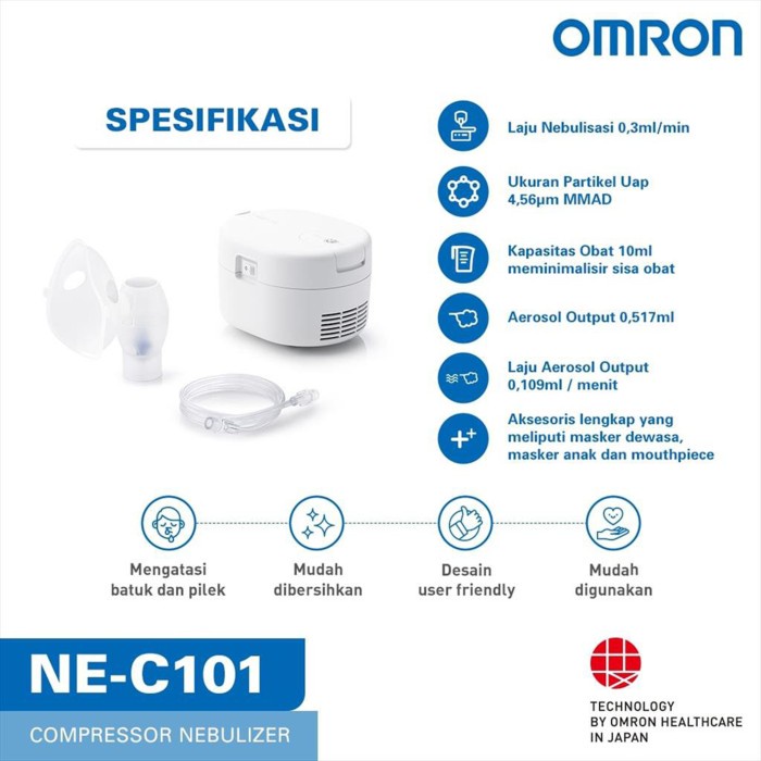 Omron Compressor Nebulizer Ne - C101 Nebu Alat Uap Anak Bayi Dewasa