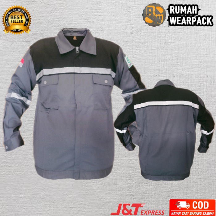 Baju Safety Baju Proyek Baju Wearpack Atasan Setelan Abu Hitam