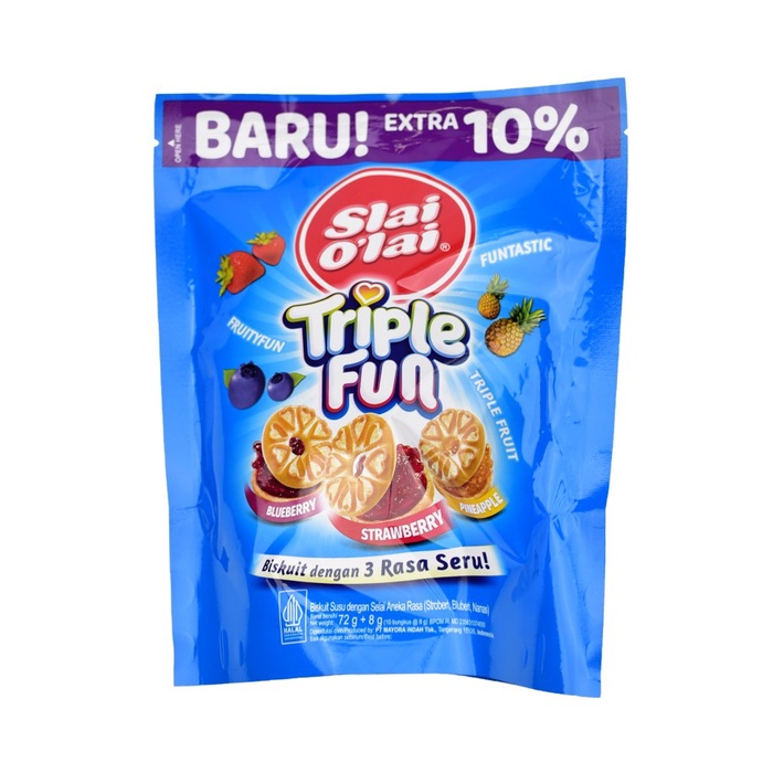 

Gratis Ongkir Biskuit Roma Slai O-Lai Triple Fun Biscuit Pouch 80 Gr