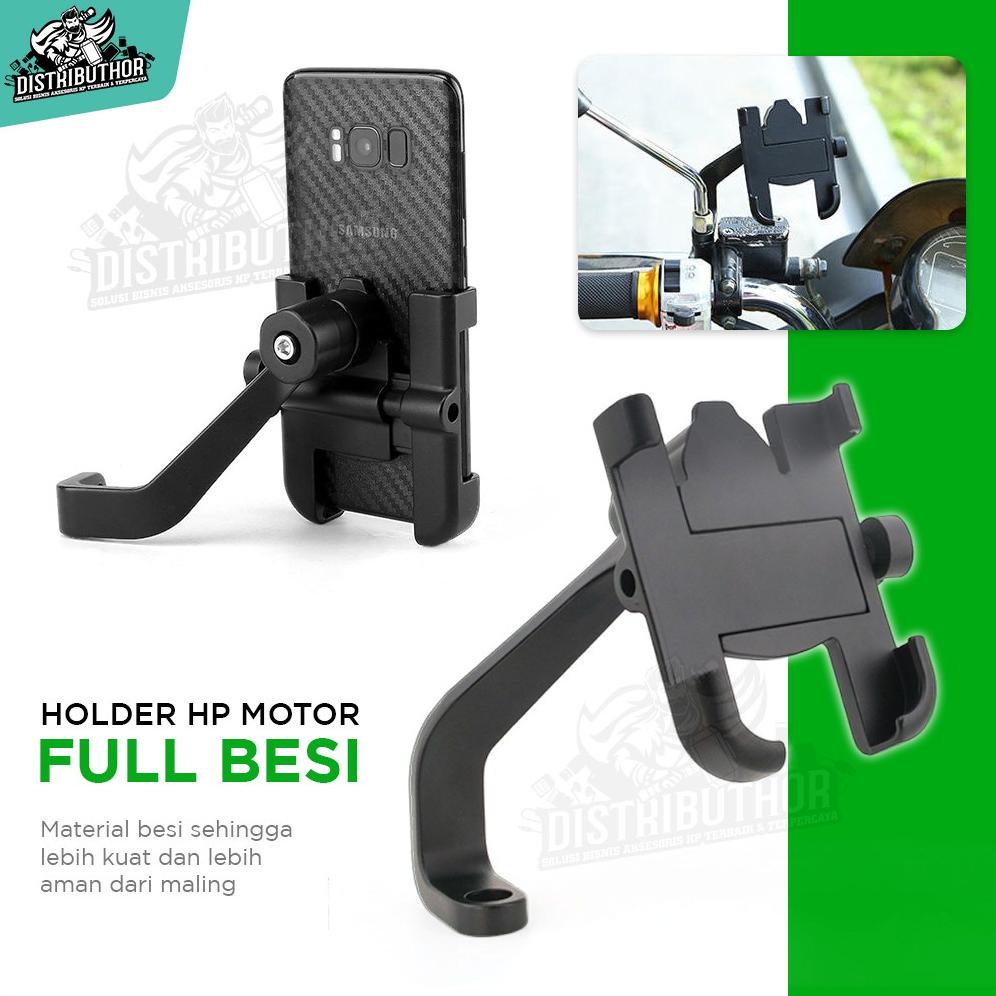 PROMO MURAH Holder hp spion BESI penahan ponsel penyangga pencagak pegangan stand handphone di motor