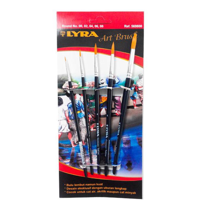 

Lyra Art Brush Set Round & Round Set / Kuas Bulat & Pipih Set 5