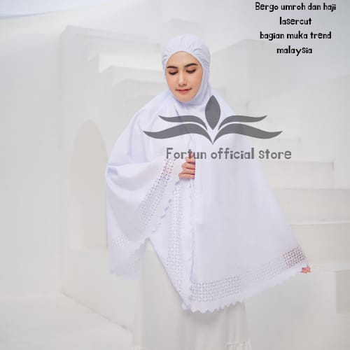 Bergo Umroh Lasercut/Bergo Umroh Ban Lesti Terlaris