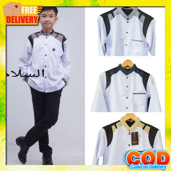 Kemeja Hafiz Baju Koko Muslim Pakaian Model Terbaru Atasan Anak Cowok Kkoh Anaj Model Terbaru 2024 B