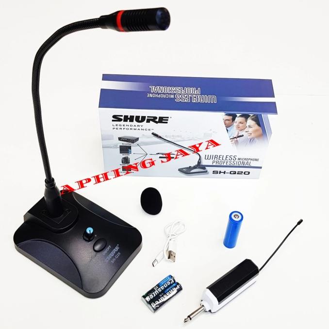 Mic Podium Wireless Shure Sh-Q20 / Mic Meja Wireless Shure Sh Q20 Premium