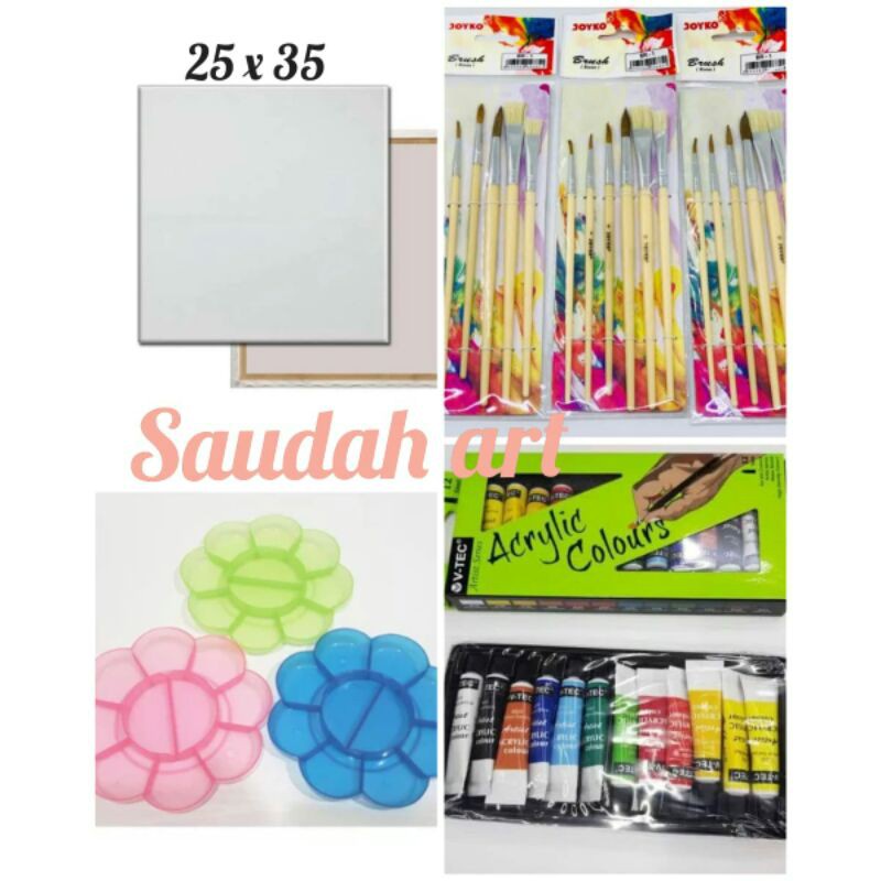 

Paket Kanvas Lukis (Kanvas 25X35, Kuas, Palet, Cat Akrilik)