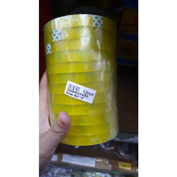 

Solasi 1/2 Inch Bening / Isolasi / Selotip / Lakban Bening 72 Yard