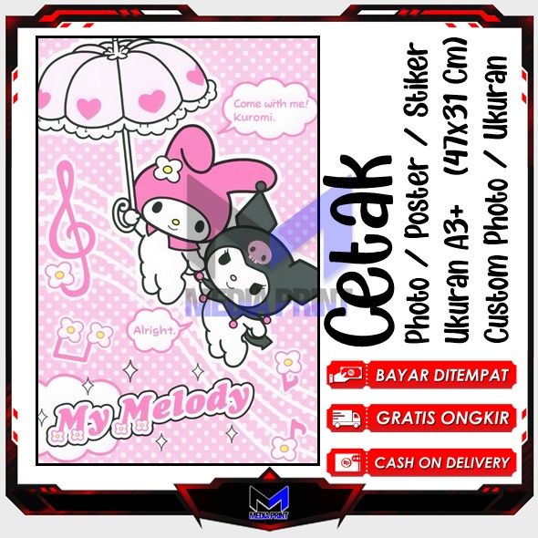 

Cetak Photo Poster Stiker Hello Kitu My Melody Kuromi Kucing lucu Helo Kity Hiasan dinding kartun anime Artpaper anak belajar Custom Ukuran A3+ A4 A5 A6 Edisi-14