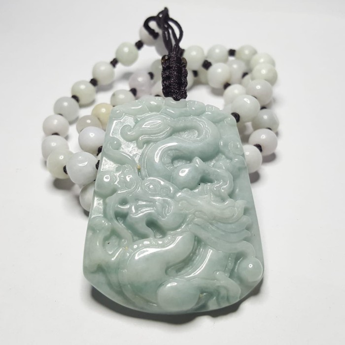 [Baru] Liontin Giok Burma Type A Motif Naga Berkualitas