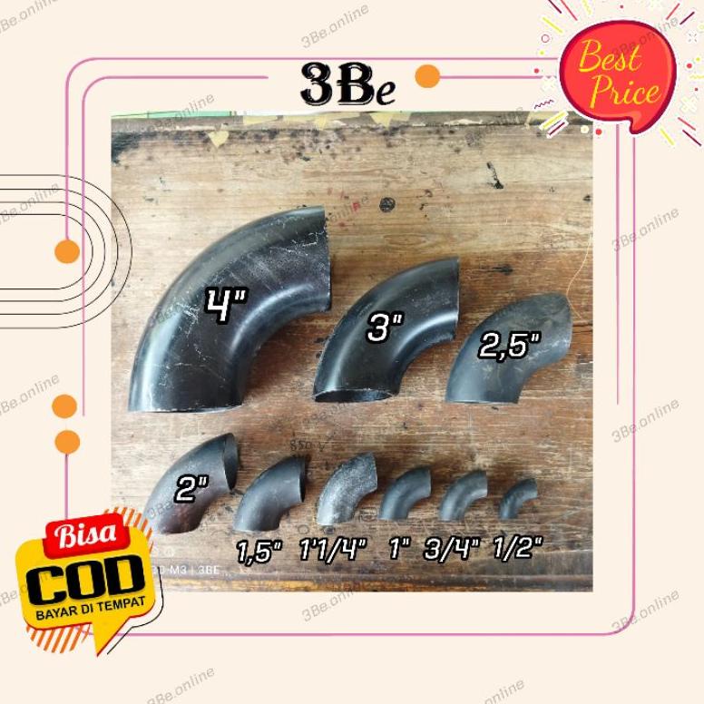 Terbaik Elbow besi pipa las uk 2,5 inch elbo Lbow keni knee pipa las penyambung pipa besi 2 1/2 in