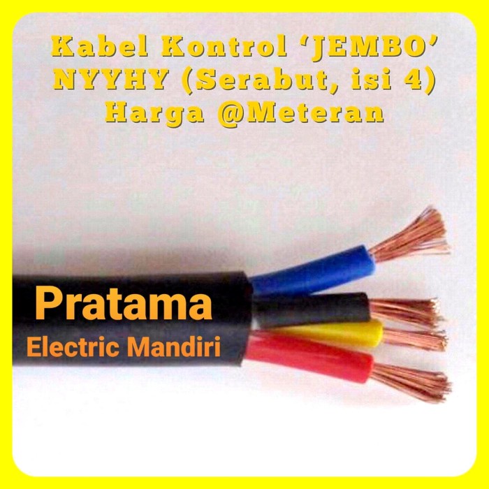 [Ori] Jembo Kabel Cable Serabut Nyyhy 4X25Mm 4 X 25Mm Meteran Potongan Terbaru