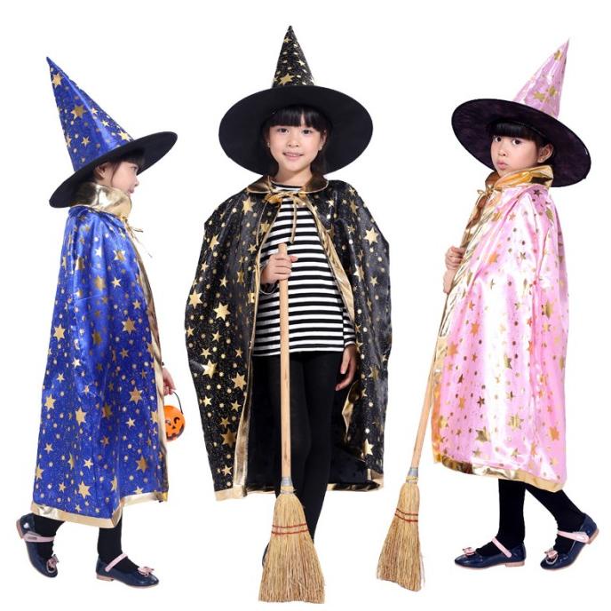 

Kostum Halloween Jubah Emas Topi Witch Costume Penyihir Wizard Cosplay Pengiriman Cepat