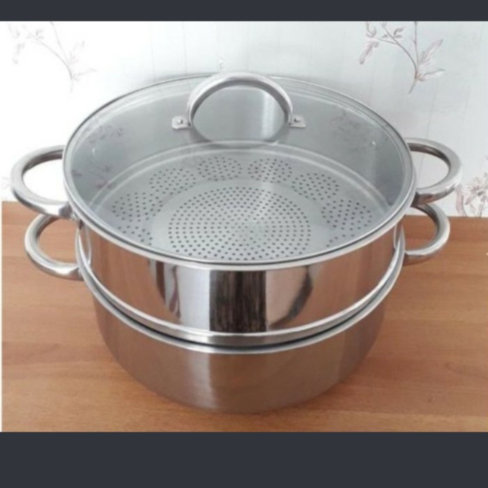 [Ori] Supra Steamer 36 Cm 2 Susun Panci Kukus Stainless Steel Limited