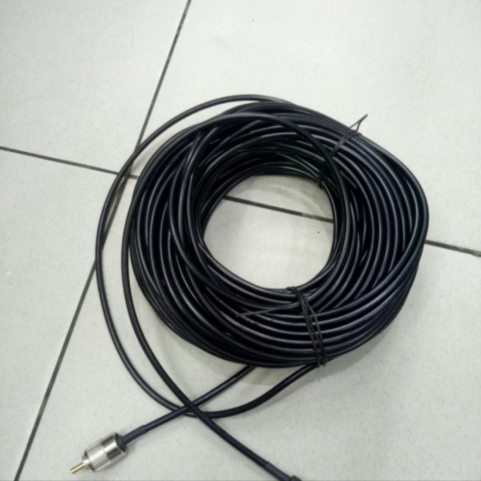 [Ori] Kabel Antena Rig Rg58 D Antena 25 Mter Plus Konektor Diskon