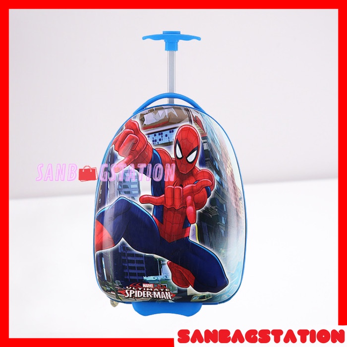 [Original] Tas Trolley Fashion Anak Laki Troli Koper Telur Sd Trolly Spiderman Berkualitas