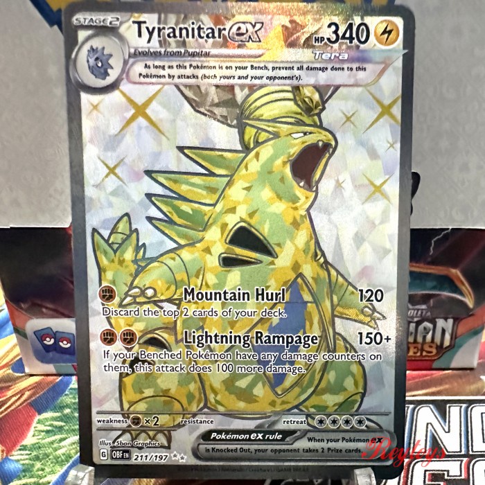 ✅COD Pokemon Tcg Obsidian Flames Obfen - 211 Tyranitar Ex Sr Terbaru