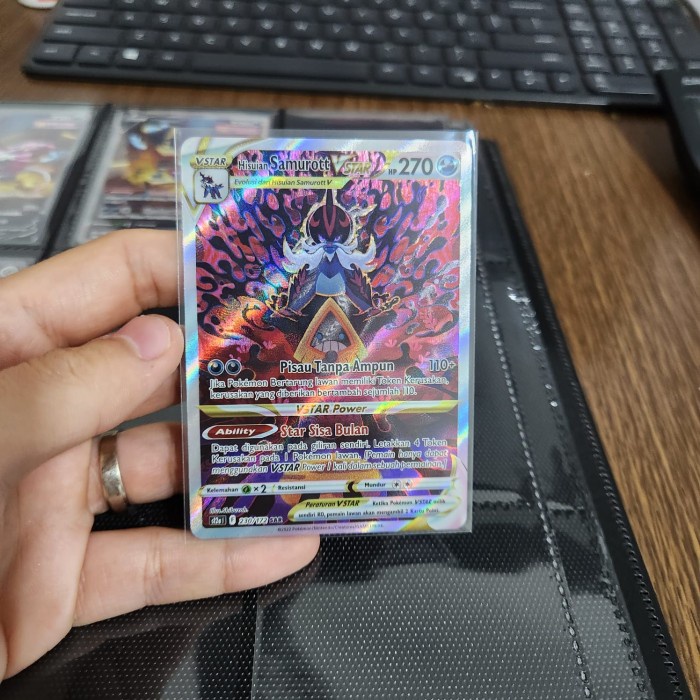 ✅COD Kartu Pokemon Indonesia - Vstar Semesta - Hisuian Samurott Vstar Sar Terbaru
