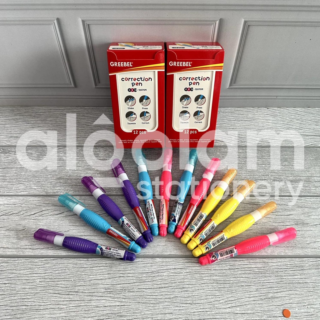 

Trend - SELUSIN ( 12 PCS ) Correction Pen Greebel Tip-Ex Tip-x Stipo Cair Greebel Kecil .,