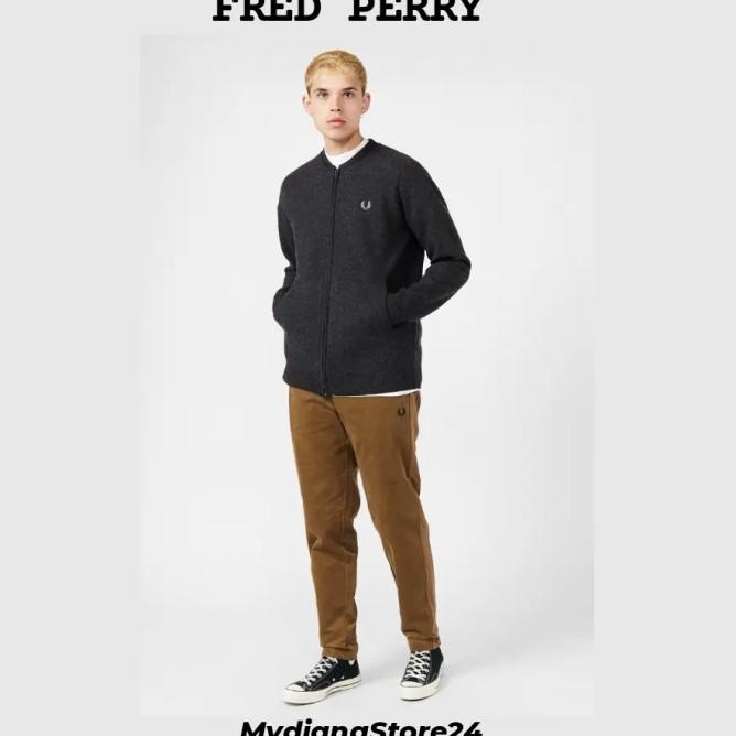 Fred Perry - Fred Perry Wool Blend Zip Through Jacket - Black