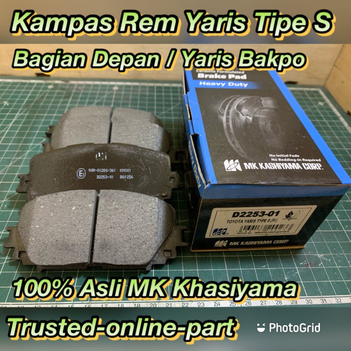 [Baru] Kampas Rem Yaris Tipe S Depan 100 Asli Mk Yaris Bakpo Terbatas