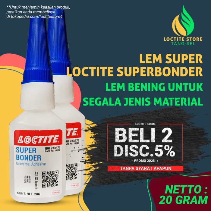 

Lem Bening Super Kuat Untuk Material Ringan Loctite Superbonder 20Gr