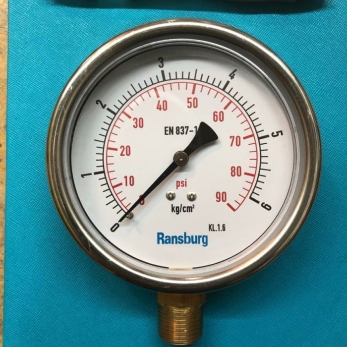 [Original] 70 Bar Kg/Cm2 4 Inch Pressure Gauge Rws 1411 Ransburg Diskon