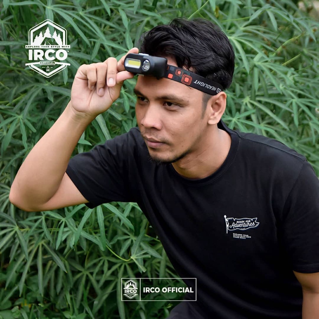 Headlamp Irco Outdoor Waterproof Batre Tahan Lama - Senter Kepala Led Charger Usb Terang