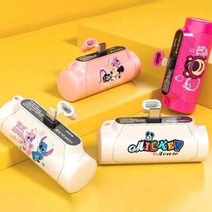 disney theme mini power bank 5000 Mah pocket capsule powerbank lotso